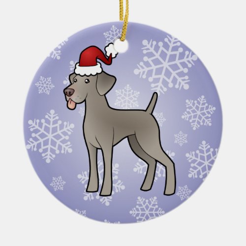 Christmas Weimaraner Ceramic Ornament