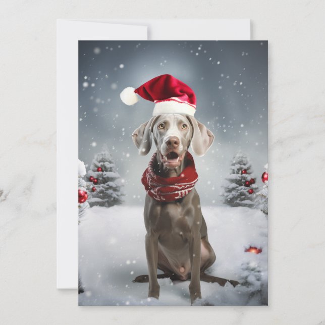 Christmas Weimaraner Dog Holiday Card (Front)