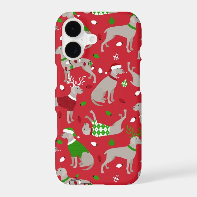 Christmas Weimaraner Dog iPhone Case (Back)