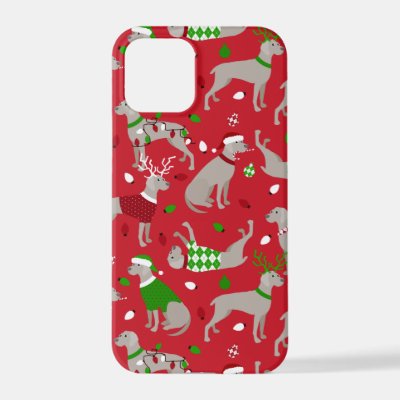 Christmas Weimaraner Dog iPhone 12 Pro Case