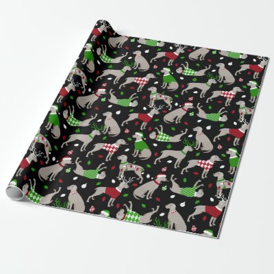 Christmas Weimaraner Dog Wrapping Paper