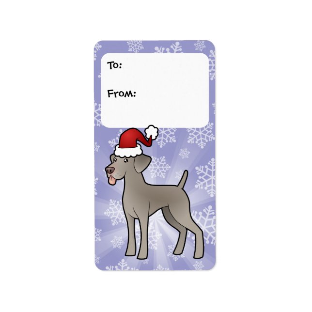 Christmas Weimaraner Gift Tags (Front)