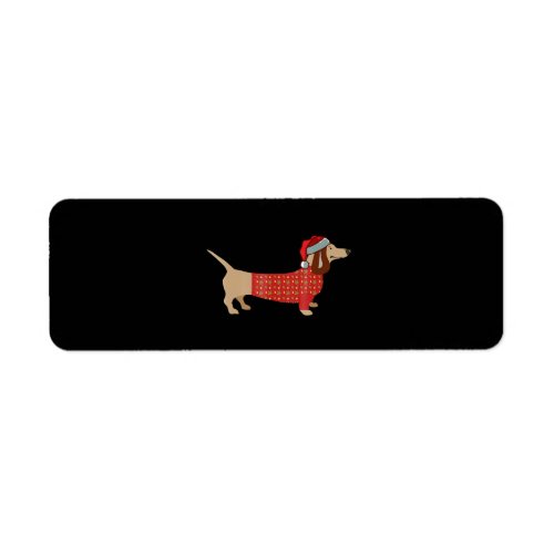 Christmas Weiner Dachshund Doxie In Dog Label