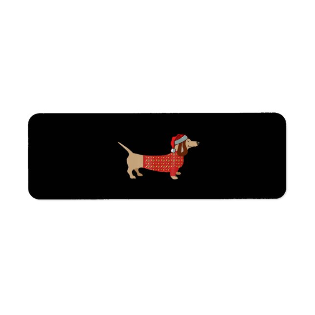 Christmas Weiner Dachshund Doxie In Dog Label (Front)