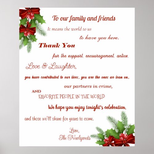 Christmas Welcome Family and Friends Reception  Poster