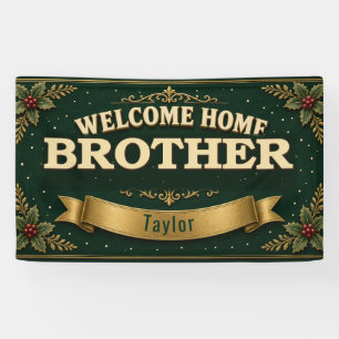 Christmas Welcome Home Brother Vinyl Banner 3x5