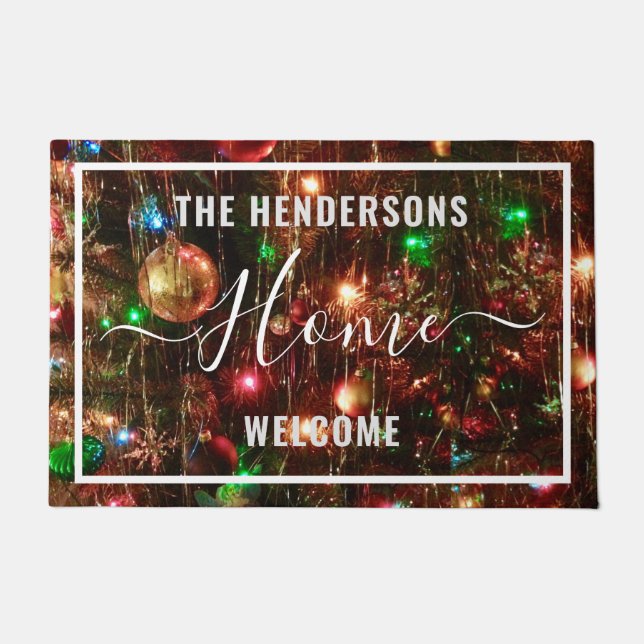 Christmas Welcome Personalized Doormat (Front)