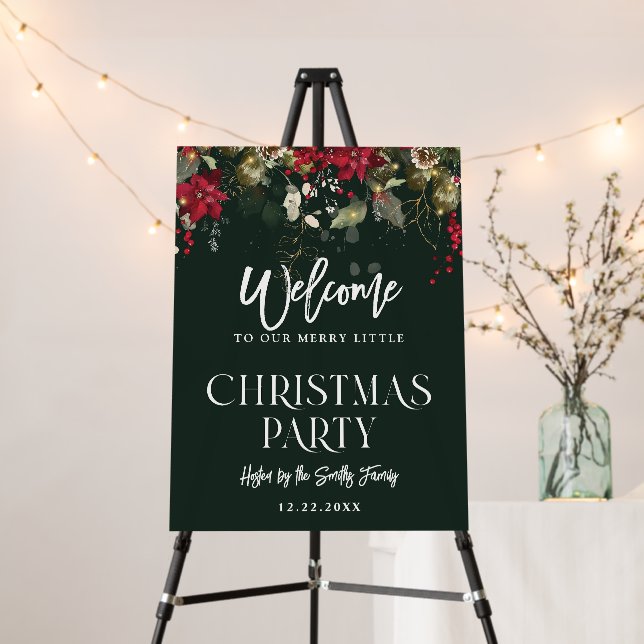 Christmas Welcome Sign Template, Editable Holiday  (In Situ (Stand))