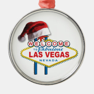 Christmas Welcome to Las Vegas Sign Metal Ornament