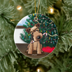 Christmas Welsh Terrier Ceramic Ornament