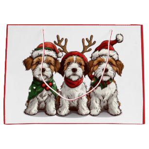 Christmas Welsh Wire Fox Terrier Dogs Large Gift Bag
