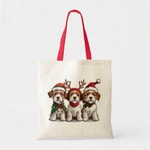 Christmas Welsh Wire Fox Terrier Dogs Tote Bag