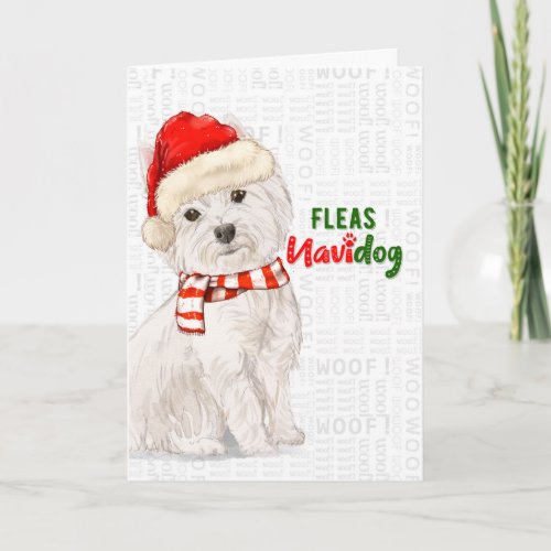 Christmas West Highland Terrier Fleas NaviDOG Holiday Card