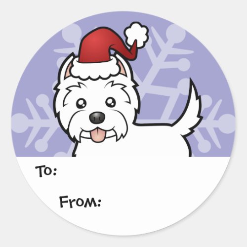 Christmas West Highland White Terrier Gift Tags