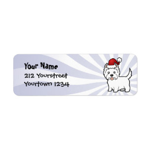 Christmas West Highland White Terrier Label