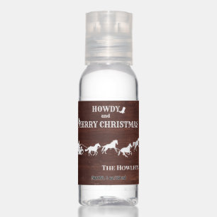 Christmas Western Cowboy Santa Sled Custom Hand Sanitizer