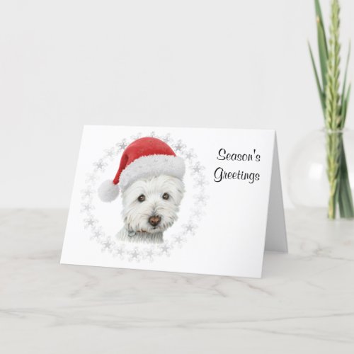 Christmas Westie Dog Art Greeting Card