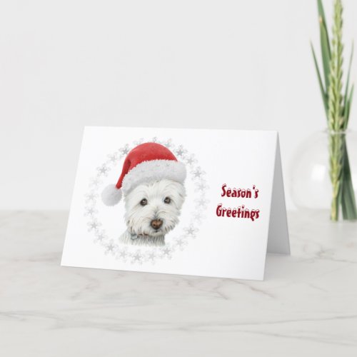 Christmas Westie Dog Art Holiday Card