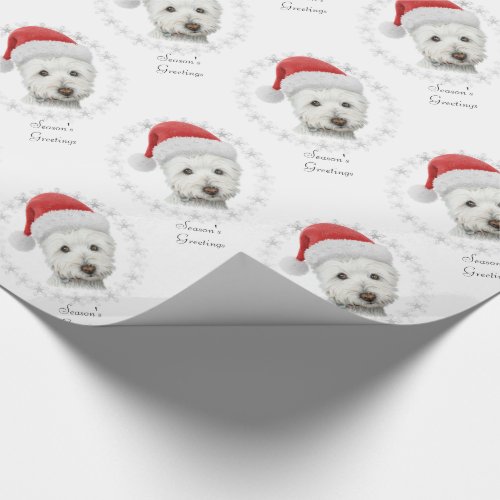 Christmas Westie Dog Art Wrapping Paper