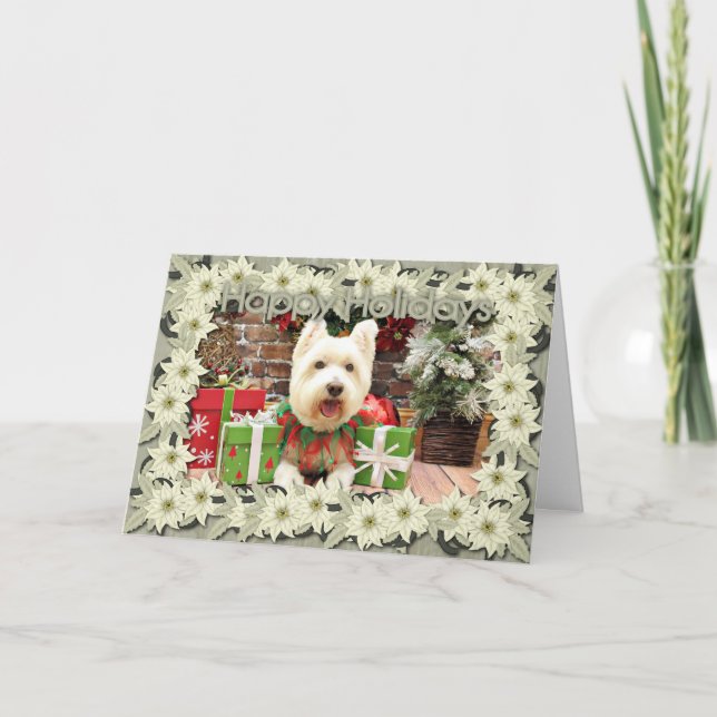 Christmas - Westie - Lucky Holiday Card (Front)