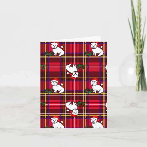 Christmas Westie Plaid Holiday Card