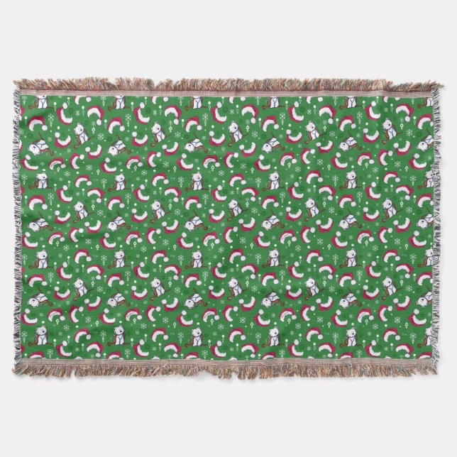 Christmas Westie Throw Blanket (Front)
