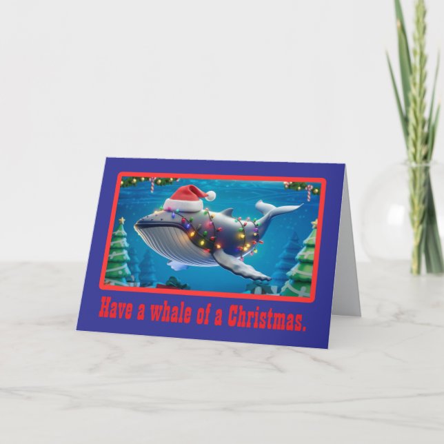 Christmas Whale Holiday Card (Front)