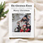 Christmas What A Year Newspaper Photo Holiday Card<br><div class="desc">Celebrate the joy of the season with a personalized touch that’s as unique as your family’s story. Our Personalized Christmas Card, designed in a charming newspaper format, brings a nostalgic and heartwarming feel to your holiday greetings. The front page, titled “The Christmas Times” in a decorative vintage font, instantly captures...</div>