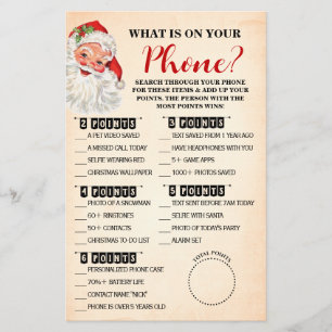 Christmas What is on your Phone Santa Game Card Flyer