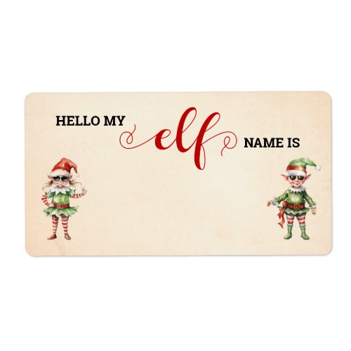 Christmas What is Your Elf Game Label