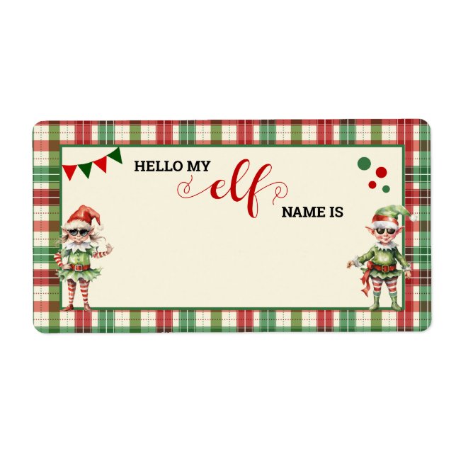 Christmas What is Your Elf Game Label (Front)
