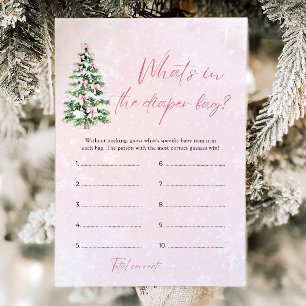 Christmas What's In The Diaper Bag Baby Shower  Invitation