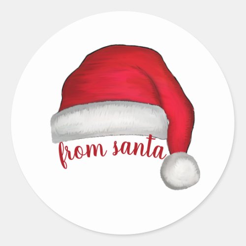 Christmas Whimsical Fun Cute From Santa Hat  Classic Round Sticker