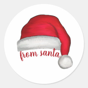 Christmas Whimsical Fun Cute From Santa Hat Classic Round Sticker