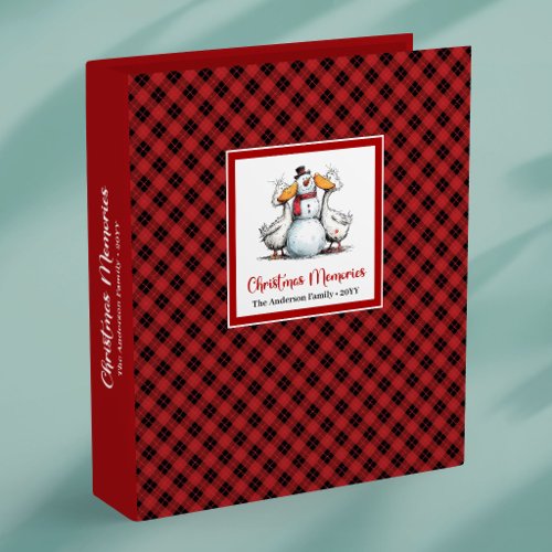 Christmas Whimsical Geese Memory Album Scrapbook 3 Ring Binder