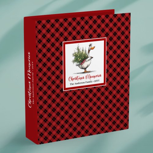 Christmas Whimsical Goose Memory Album Scrapbook 3 Ring Binder