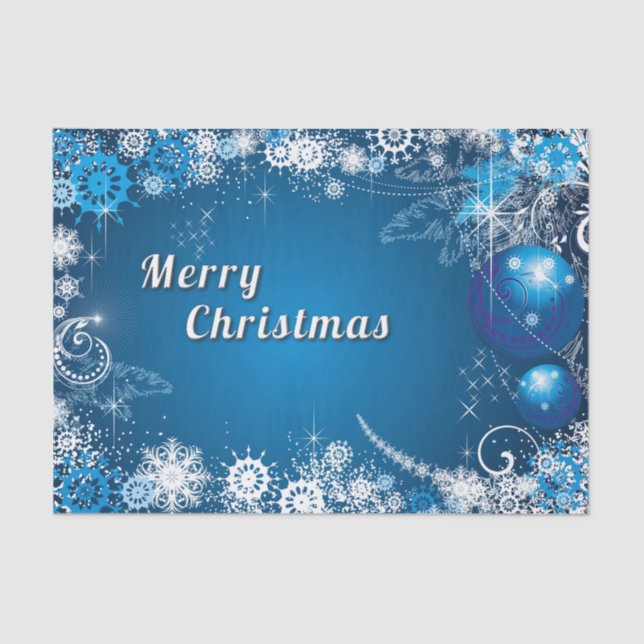 Christmas Whimsical Snowflake Swirls Tissue Paper (Front)