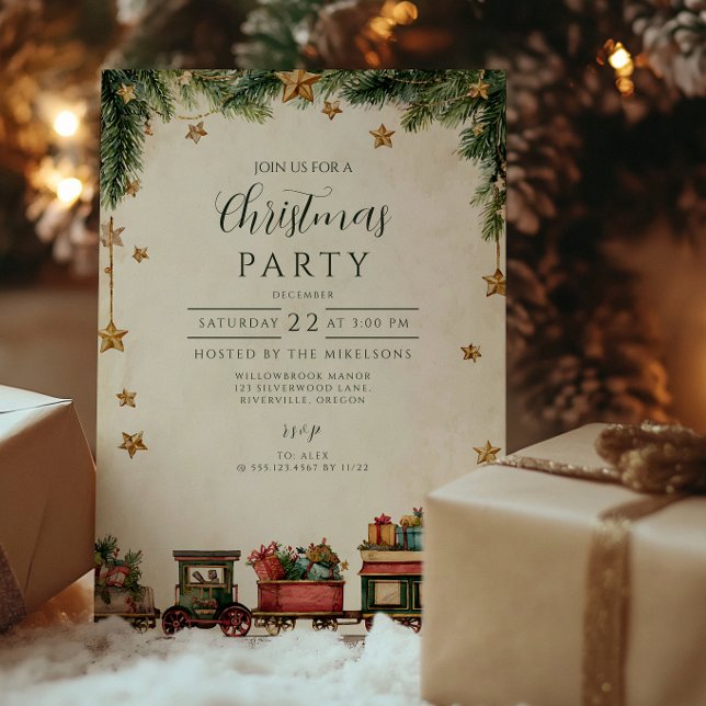 Christmas Whimsical Toy Express Invitation (Creator Uploaded)