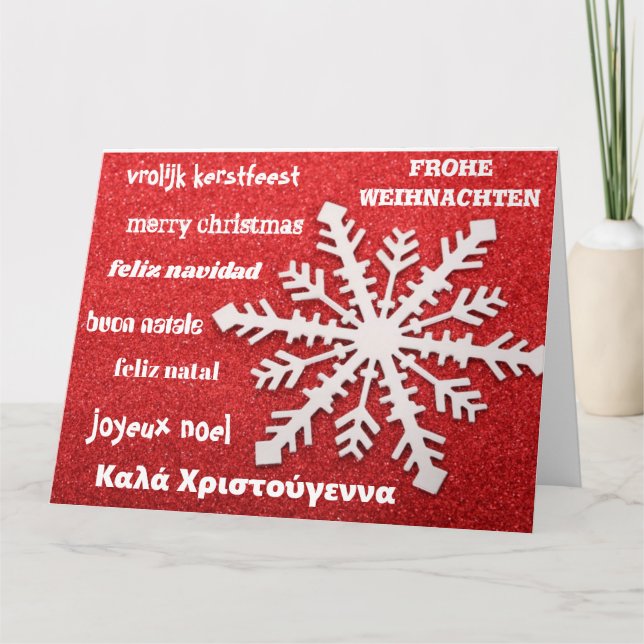 CHRISTMAS WHISHES IN DIFFERENT LANGUAGES THANK YOU CARD (Front)