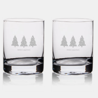 Christmas Whiskey Rocks Glass 10oz