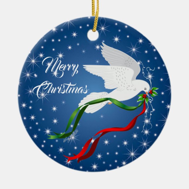 Christmas White Dove Ornament (Front)
