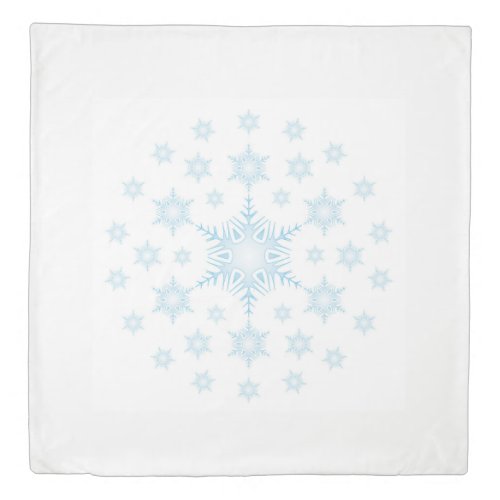 Christmas White Duvet Ice Blue Snowflake