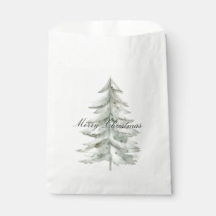 Christmas White Green Tree Favor Bag