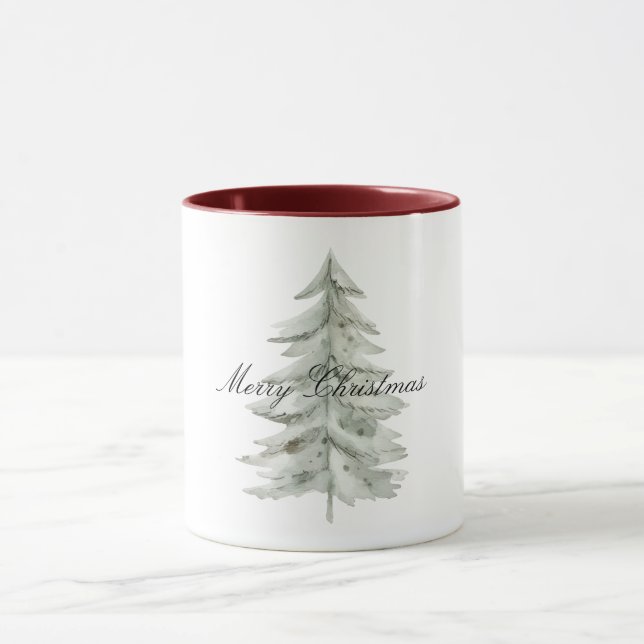 Christmas White Green Tree Mug (Center)