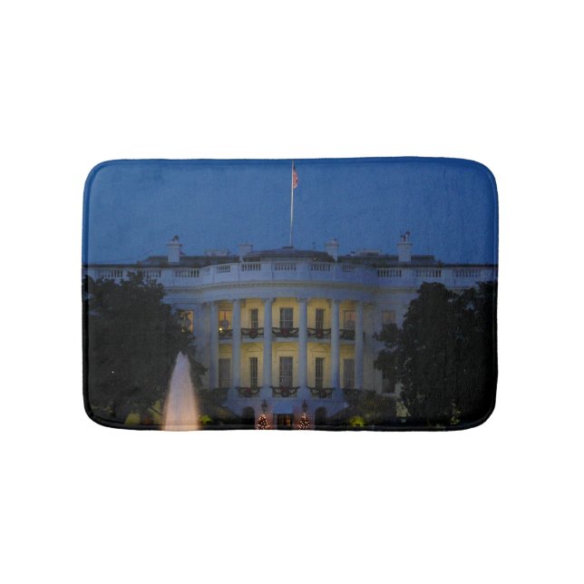 Christmas White House at Night in Washington DC Bath Mat (Front)