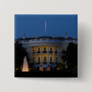 Christmas White House at Night in Washington DC Button