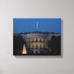 Christmas White House at Night in Washington DC Canvas Print