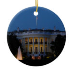 Christmas White House at Night in Washington DC Ceramic Ornament