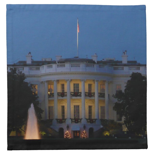 Christmas White House at Night in Washington DC Cloth Napkin (Front)