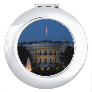 Christmas White House at Night in Washington DC Compact Mirror